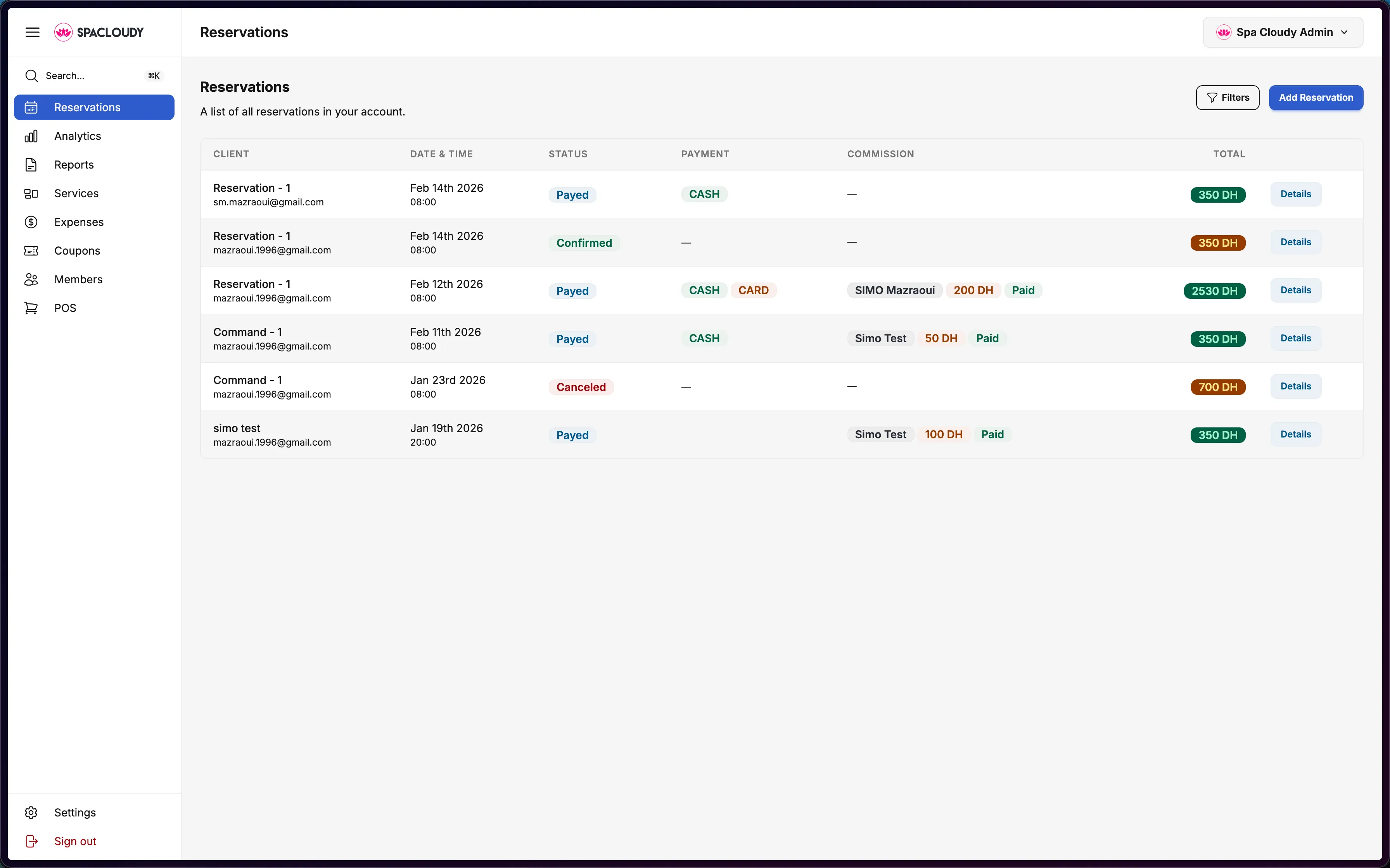 Reservation Management